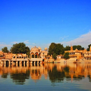 Gadisar Lake and its ghats in Jaisalmer